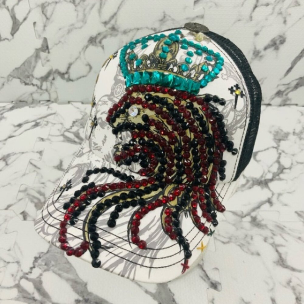 Men’s Lion King Rhinestone Trucker Hat by Rebel Spirit NWT
